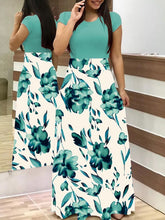 Load image into Gallery viewer, Spring Women Maxi Dress Vintage Floral Print Splice Casual Long Sleeve Dress 5XL Plus Size Elegant Ladies Long Dresses Vestidos
